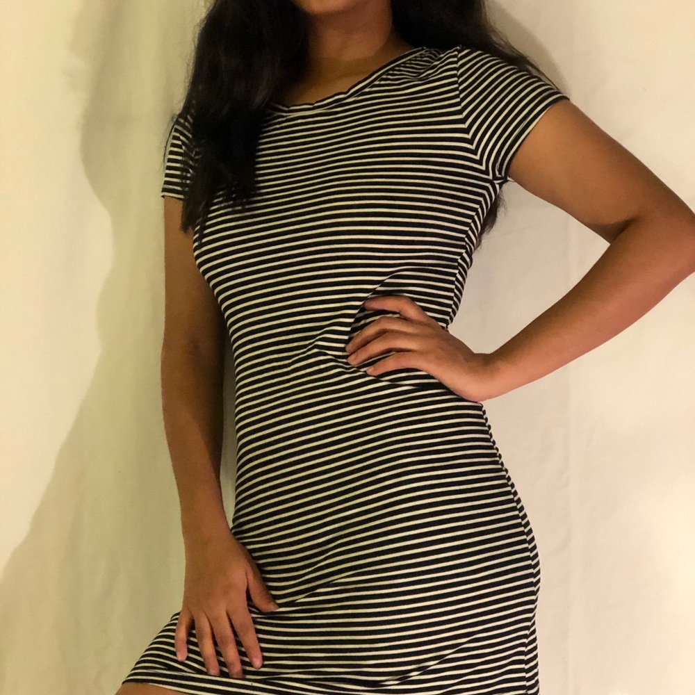 Striped Body Con Mini Dress